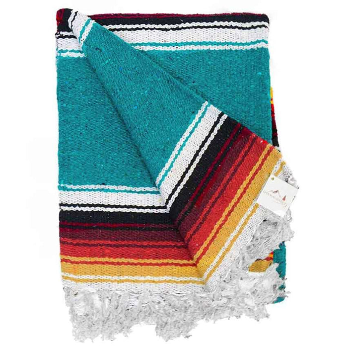 Turquoise Sunset Baja Diamond Yoga Blanket - CEMCUI