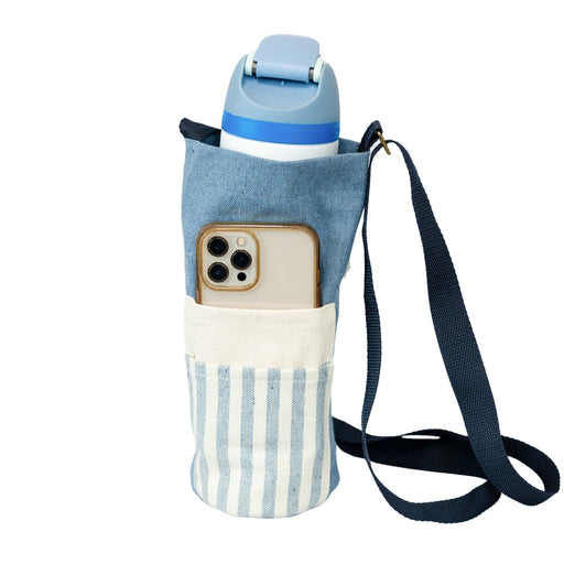 Upcycled Denim Water Bottle Holder Bag - CEMCUI