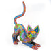 Vibrant Crouching Cat - Oaxacan Alebrije Wood Carving - CEMCUI