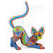 Vibrant Crouching Cat - Oaxacan Alebrije Wood Carving - CEMCUI