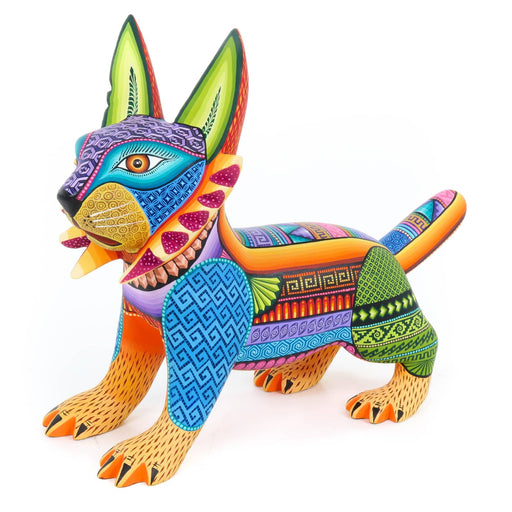 Vibrant Lynx Cat - Oaxacan Alebrije Wood Carving - CEMCUI