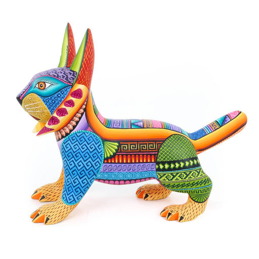 Vibrant Lynx Cat - Oaxacan Alebrije Wood Carving - CEMCUI