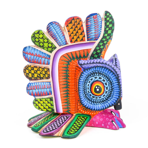 Vibrant Owl - Oaxacan Alebrije Wood Carving - CEMCUI