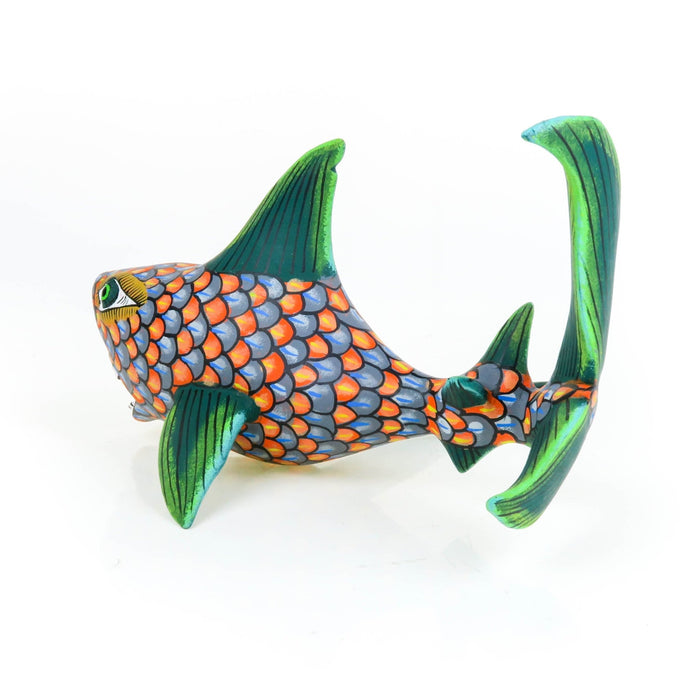 Vibrant Shark - Oaxacan Alebrije Wood Carving - CEMCUI