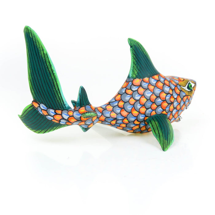 Vibrant Shark - Oaxacan Alebrije Wood Carving - CEMCUI