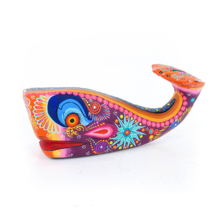 Vibrant Whale (Purple) - Oaxacan Alebrije Wood Carving - CEMCUI