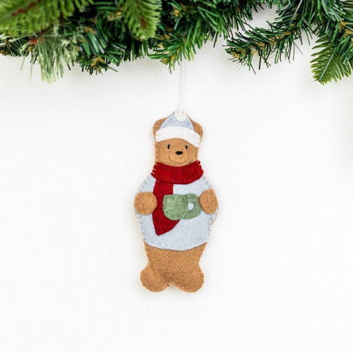 Whimsical Felt Bear Ornament - CEMCUI