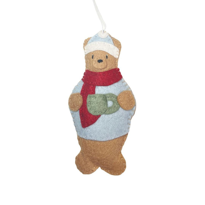 Whimsical Felt Bear Ornament - CEMCUI