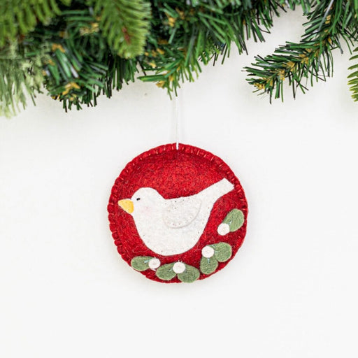 Whimsical Felt Bird Ornament - Red - CEMCUI