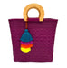 Wooden Handle Handwoven Tote - CEMCUI