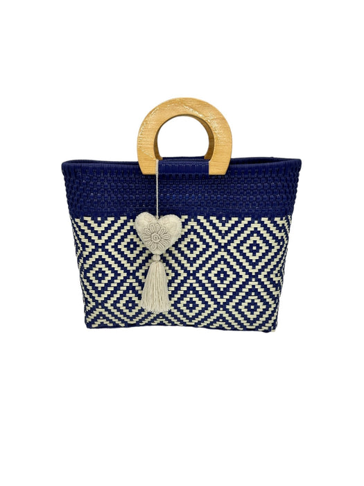 Wooden Handle Handwoven Tote - CEMCUI