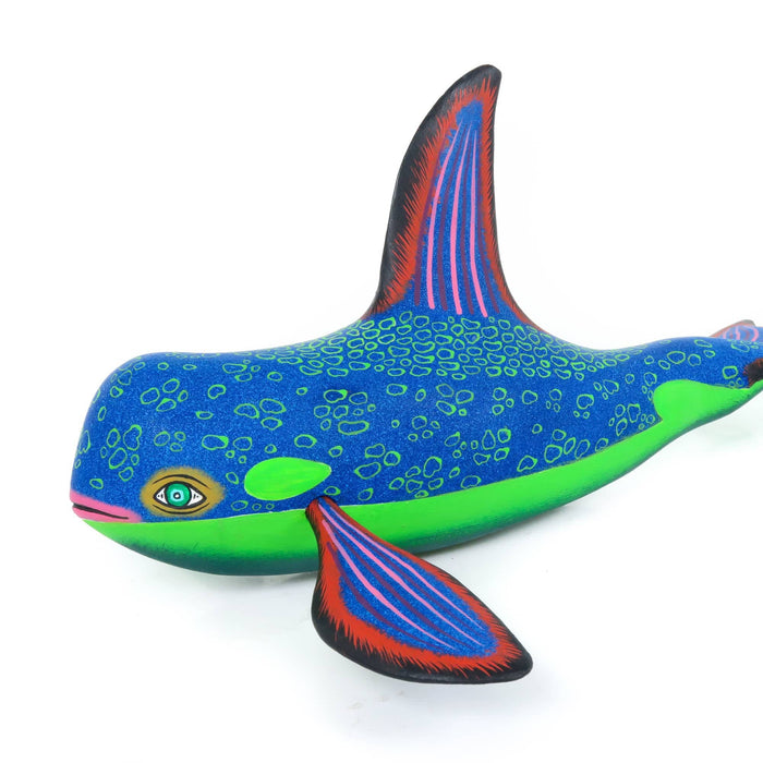 Blue Whale - Oaxacan Alebrije Wood Carving - Eleazar Morales