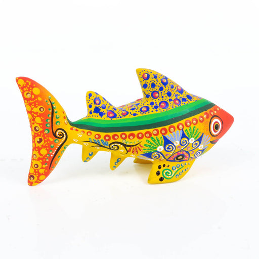 Yellow Shark - Oaxacan Alebrije Wood Carving - CEMCUI