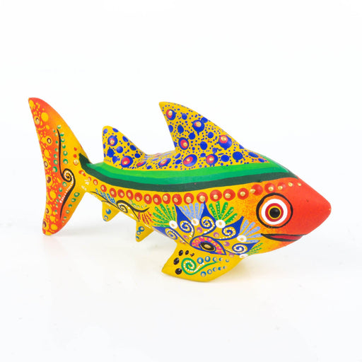 Yellow Shark - Oaxacan Alebrije Wood Carving - CEMCUI