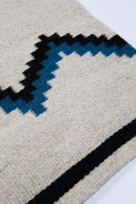 Zapotec Blue & Black Zig Zag Rug #6 - CEMCUI