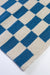 Zapotec Checkered Rug in Blue & Ivory - CEMCUI