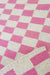 Zapotec Checkered Rug in Pink & Ivory - CEMCUI