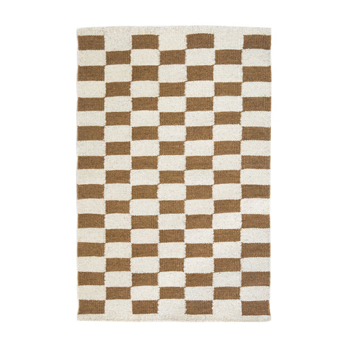 Zapotec Checkered Rug in Umber & Ivory - CEMCUI