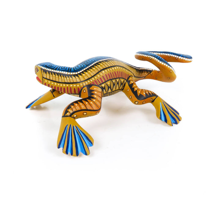 Zapotec Iguana - Oaxacan Alebrije Wood Carving - Nestor Melchor - CEMCUI