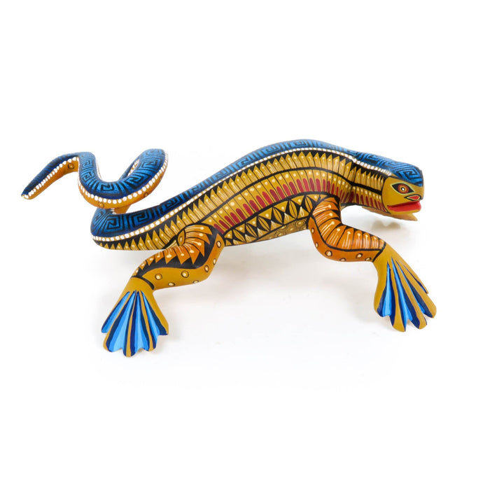 Zapotec Iguana - Oaxacan Alebrije Wood Carving - Nestor Melchor - CEMCUI