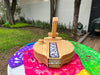 Craft by Order - Fresno Wood Tortilla Press with Talavera Detailing - 10 inches (Prensa para Tortillas) - CEMCUI