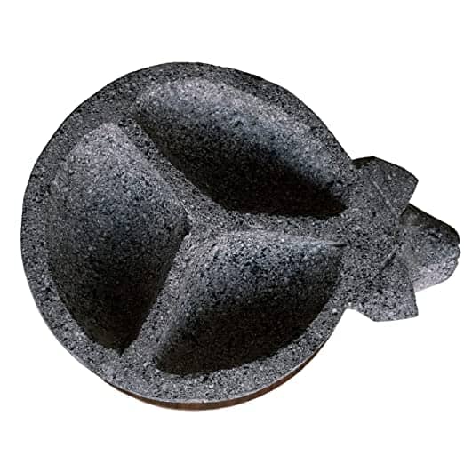 Pitzotl Volcanic Stone Saucer 3 Sections 8in