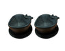 Two Black Clay Handcrafted Oaxacan Clay Heart-Shaped Cup Set - 10 oz - CEMCUI