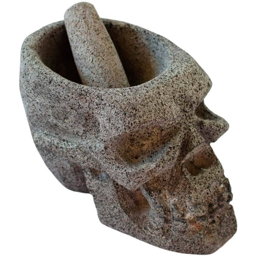 Volcanic Stone Molcajete "Cuaomi" Skull Shaped 4 Inches, Craneo - CEMCUI