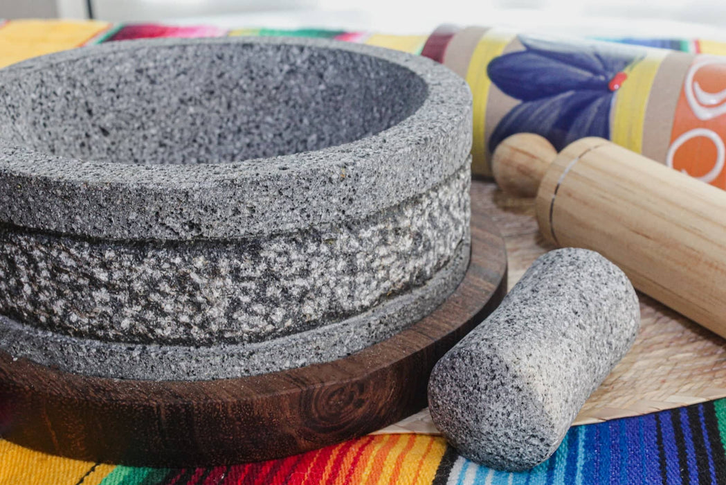 Authentic Molcajete Bowl Piedra Volcánica Mexican Mortar Pestle